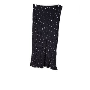 Vintage Black and White Polka Dot Skirt. Size 12